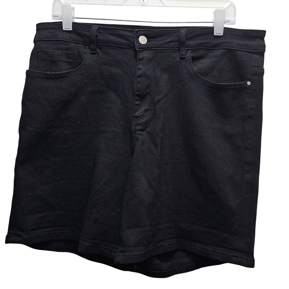 ONE REPUBLIC FOR ALL‎ Jorts Black Denim Shorts Womens Size 14 High Rise